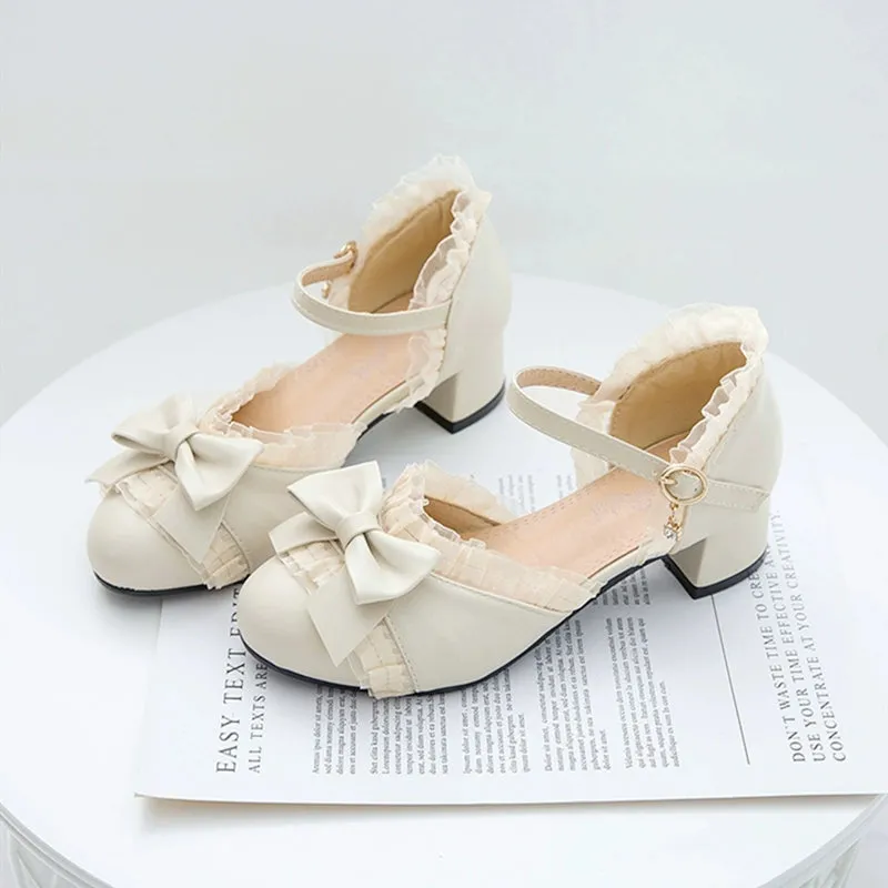 Yana~Sweet Lolita Shoes Round Toe Students Chunky Heel