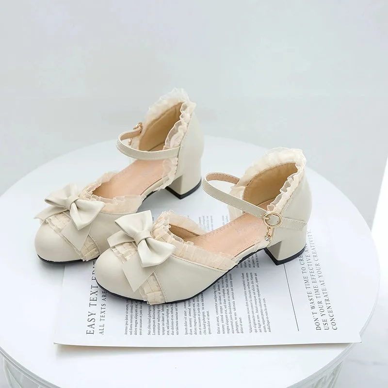 Yana~Sweet Lolita Shoes Round Toe Students Chunky Heel