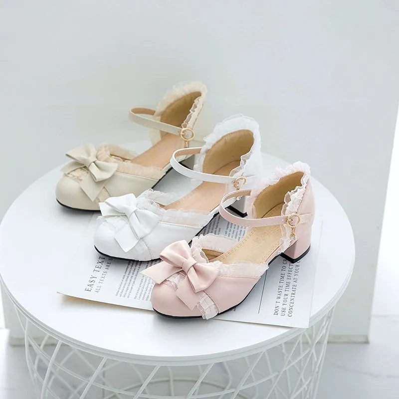 Yana~Sweet Lolita Shoes Round Toe Students Chunky Heel