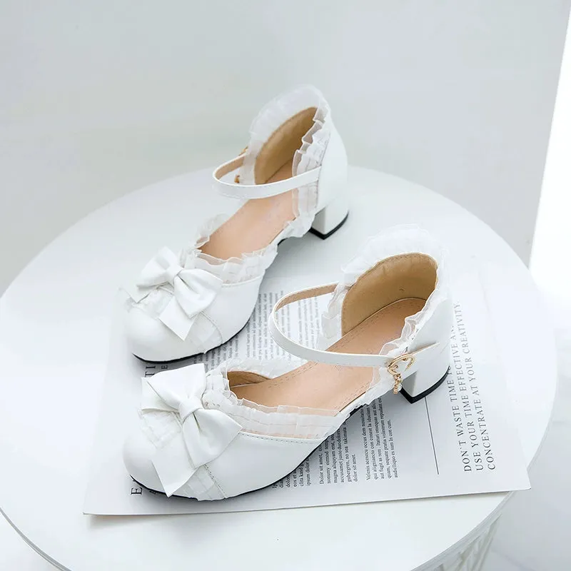 Yana~Sweet Lolita Shoes Round Toe Students Chunky Heel